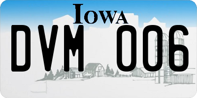 IA license plate DVM006