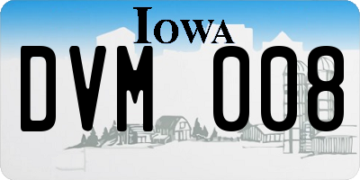 IA license plate DVM008