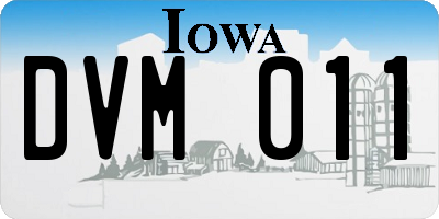 IA license plate DVM011