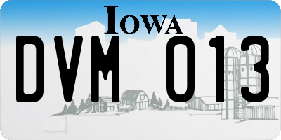 IA license plate DVM013