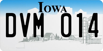 IA license plate DVM014