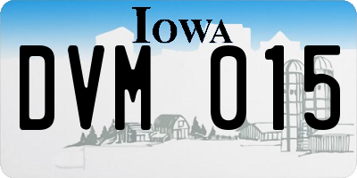 IA license plate DVM015
