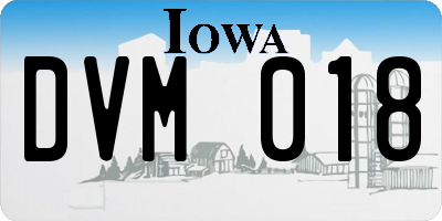 IA license plate DVM018