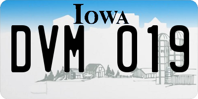 IA license plate DVM019