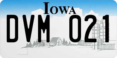 IA license plate DVM021