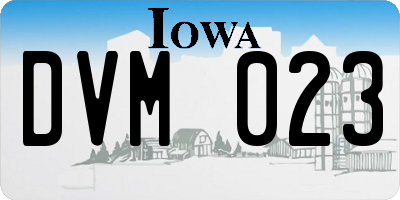 IA license plate DVM023