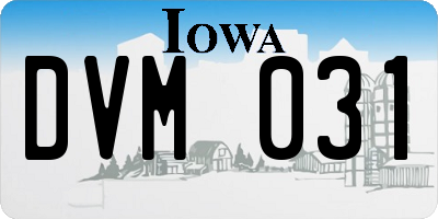 IA license plate DVM031