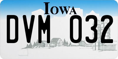 IA license plate DVM032
