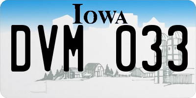IA license plate DVM033