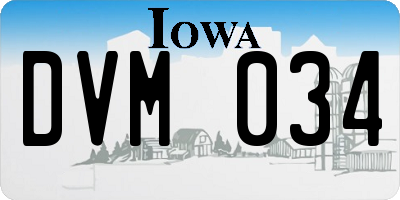 IA license plate DVM034