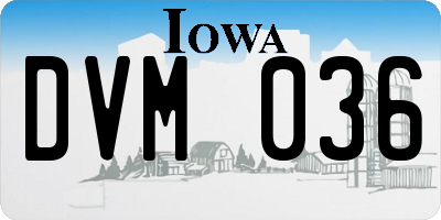 IA license plate DVM036