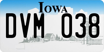 IA license plate DVM038