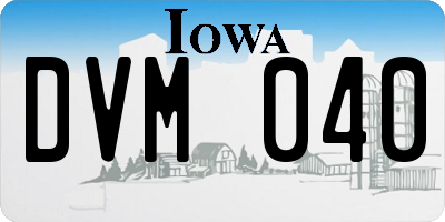 IA license plate DVM040