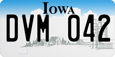 IA license plate DVM042