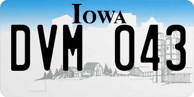IA license plate DVM043
