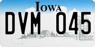 IA license plate DVM045
