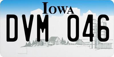 IA license plate DVM046