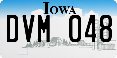 IA license plate DVM048