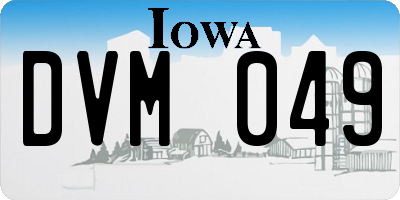 IA license plate DVM049