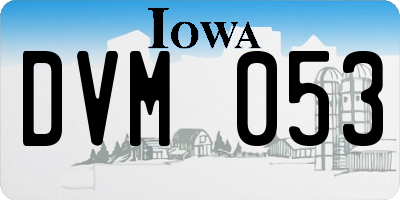 IA license plate DVM053