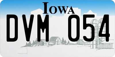 IA license plate DVM054