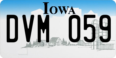 IA license plate DVM059