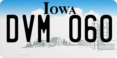 IA license plate DVM060