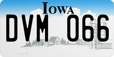 IA license plate DVM066