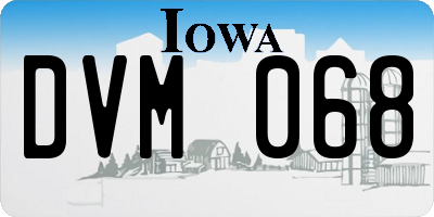 IA license plate DVM068