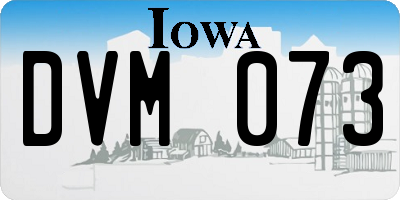 IA license plate DVM073