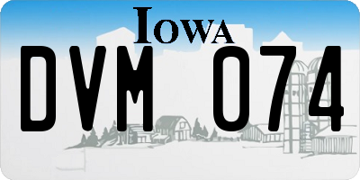IA license plate DVM074