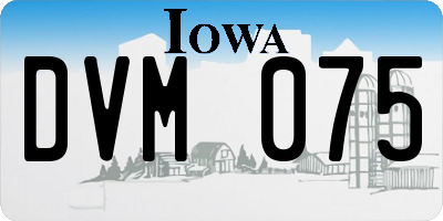 IA license plate DVM075