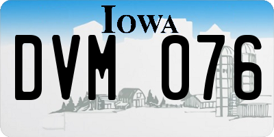 IA license plate DVM076