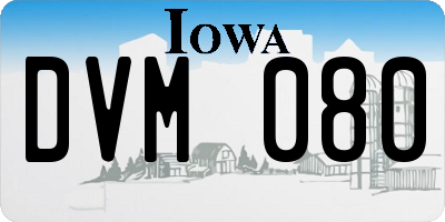 IA license plate DVM080