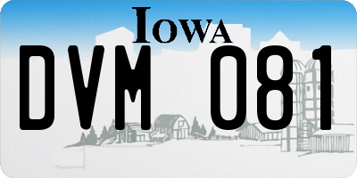 IA license plate DVM081