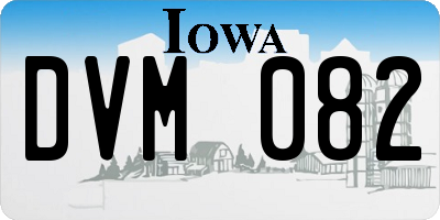 IA license plate DVM082