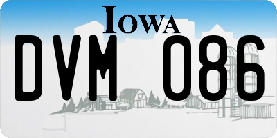 IA license plate DVM086