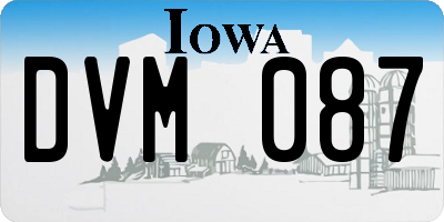 IA license plate DVM087