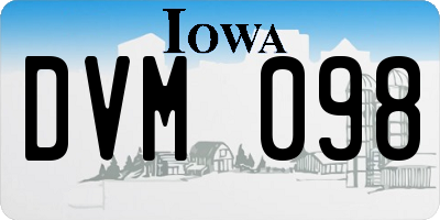 IA license plate DVM098
