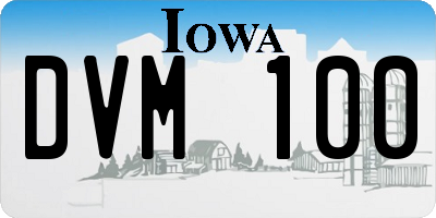 IA license plate DVM100