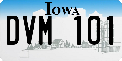 IA license plate DVM101