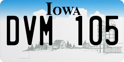 IA license plate DVM105