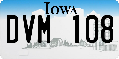 IA license plate DVM108