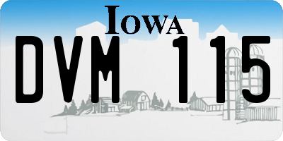 IA license plate DVM115