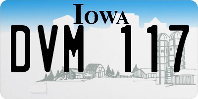 IA license plate DVM117