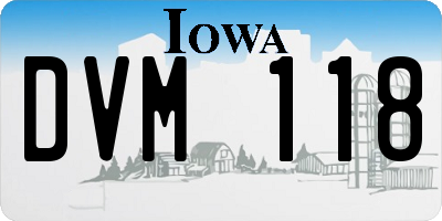 IA license plate DVM118