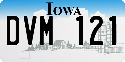 IA license plate DVM121