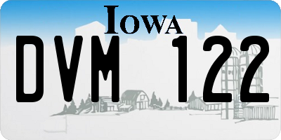 IA license plate DVM122