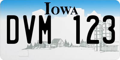IA license plate DVM123