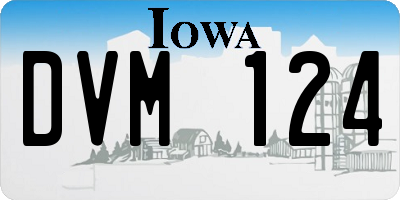 IA license plate DVM124
